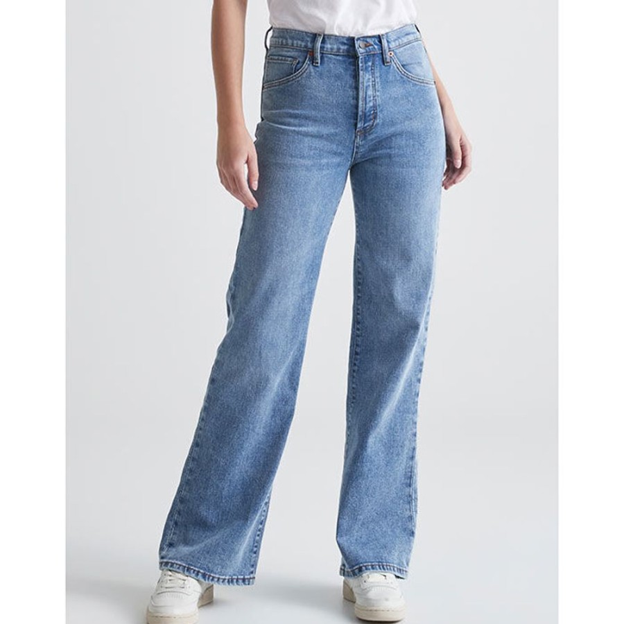 Women DUER Pants | Women'S Midweight Performance Denim Wide Leg Jean