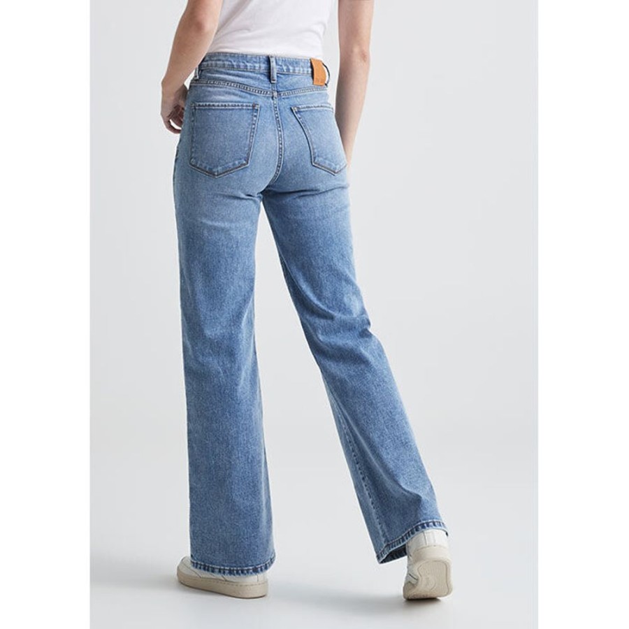 Women DUER Pants | Women'S Midweight Performance Denim Wide Leg Jean