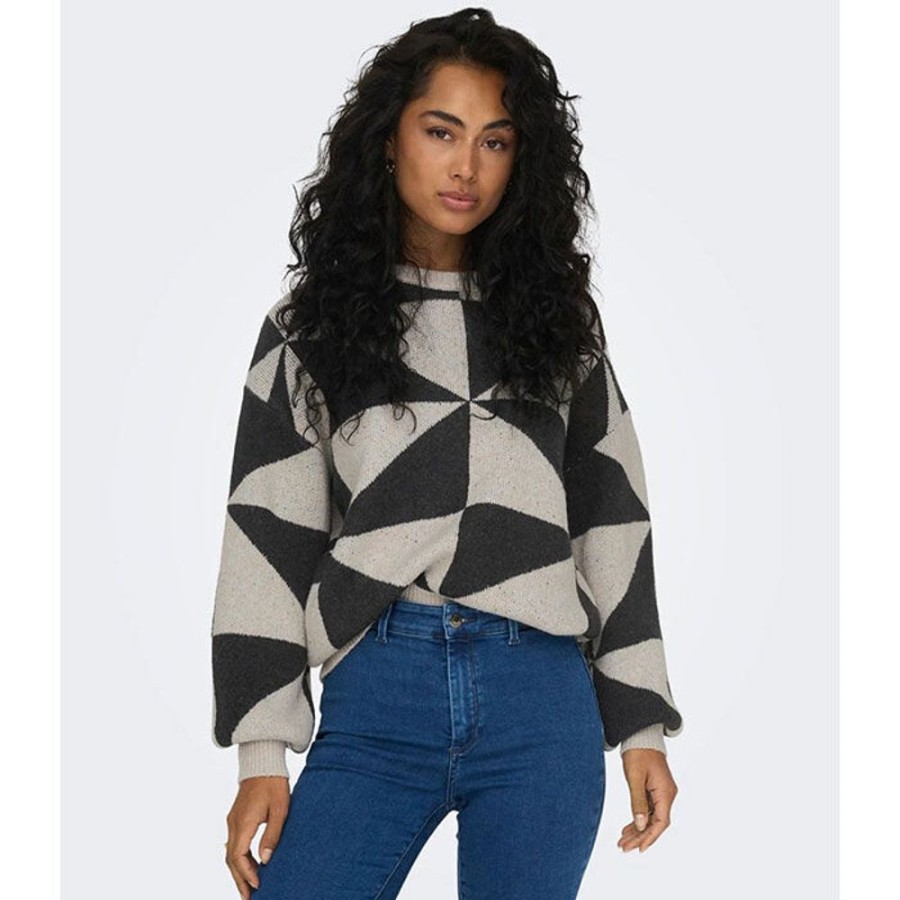 Women Only Sweaters | Women'S Jacquard O-Neck Sweater