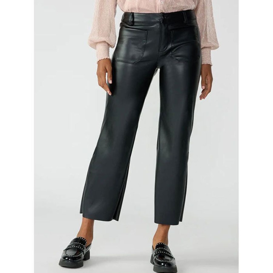 Women Sanctuary Pants | Women'S Marine Vegan Leather Crop Pant