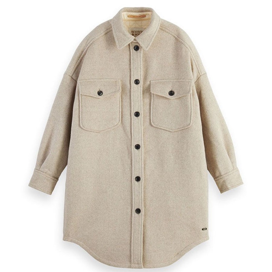 Women Scotch & Soda Coats & Jackets | Women'S Long Oversized Shirt Jacket