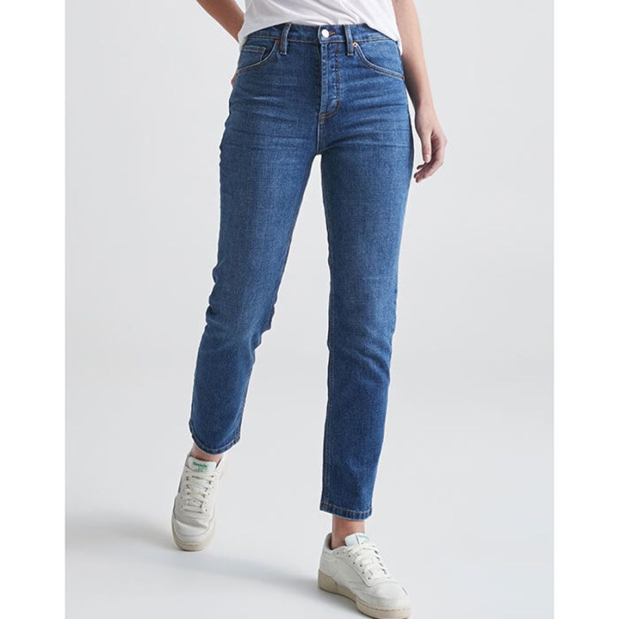 Women DUER Pants | Women'S Midweight Performance Denim High Rise Straight Jean