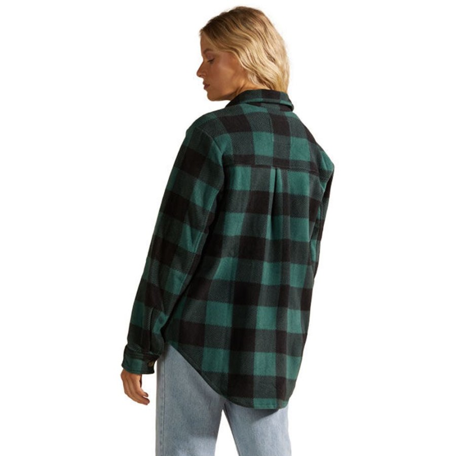 Women Billabong Coats & Jackets | Women'S A/Div Forge Fleece Flannel Shirt Jacket