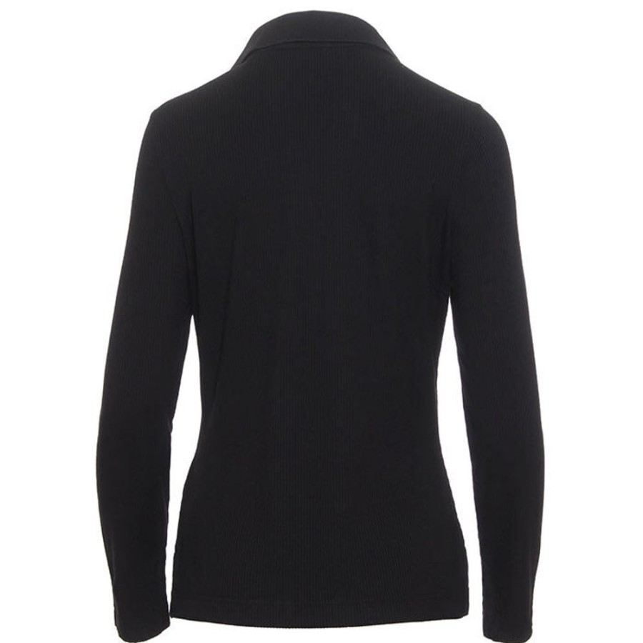 Women GANT Tops | Women'S Ribbed Polo Long Sleeve Top