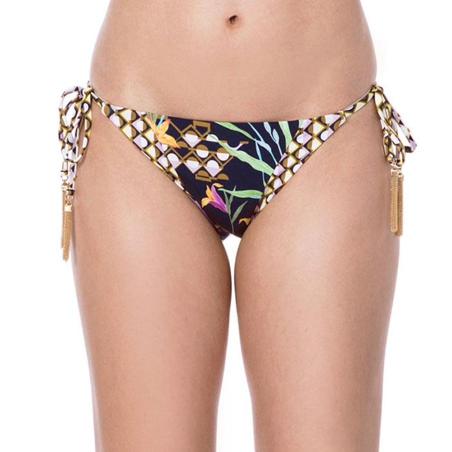 Women Trina Turk Swimwear | Women'S Fiji Floral Mix Tie Side Bikini Bottom