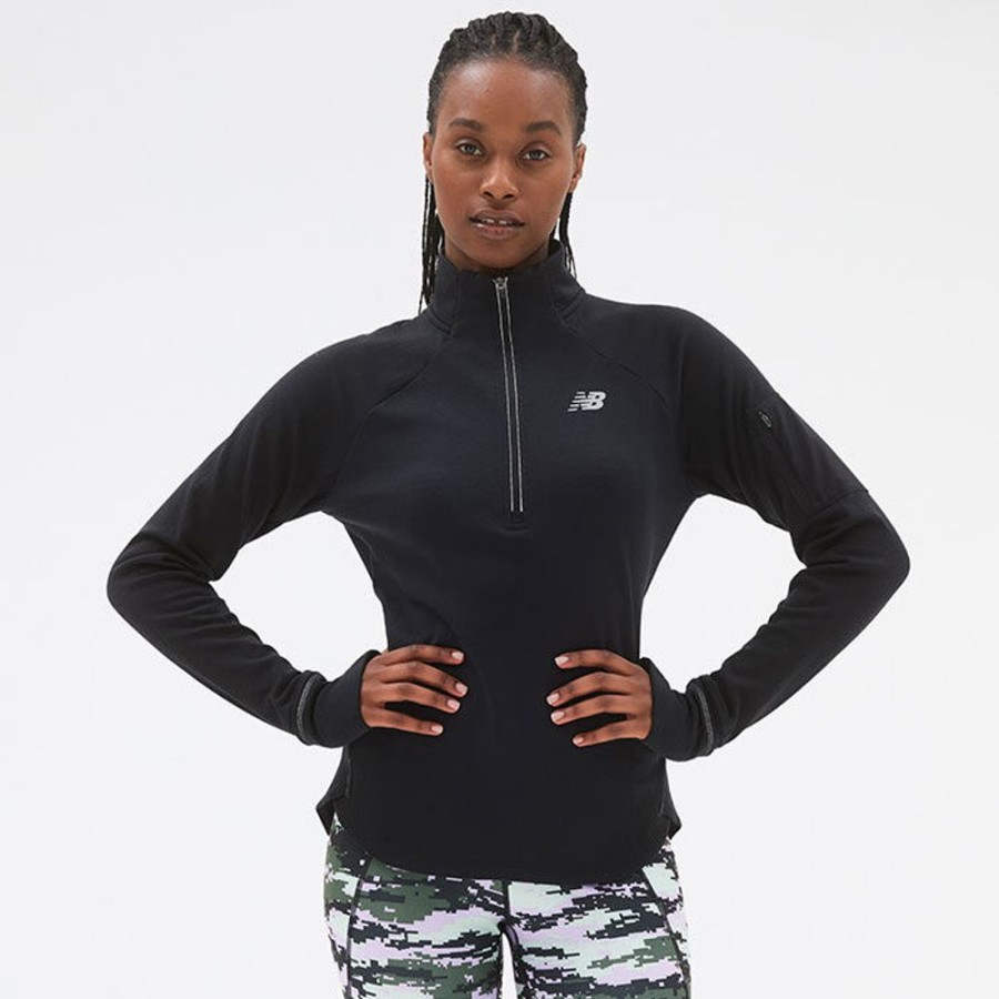 Women New Balance Tops | Women'S Nb Heat Grid Half-Zip Top