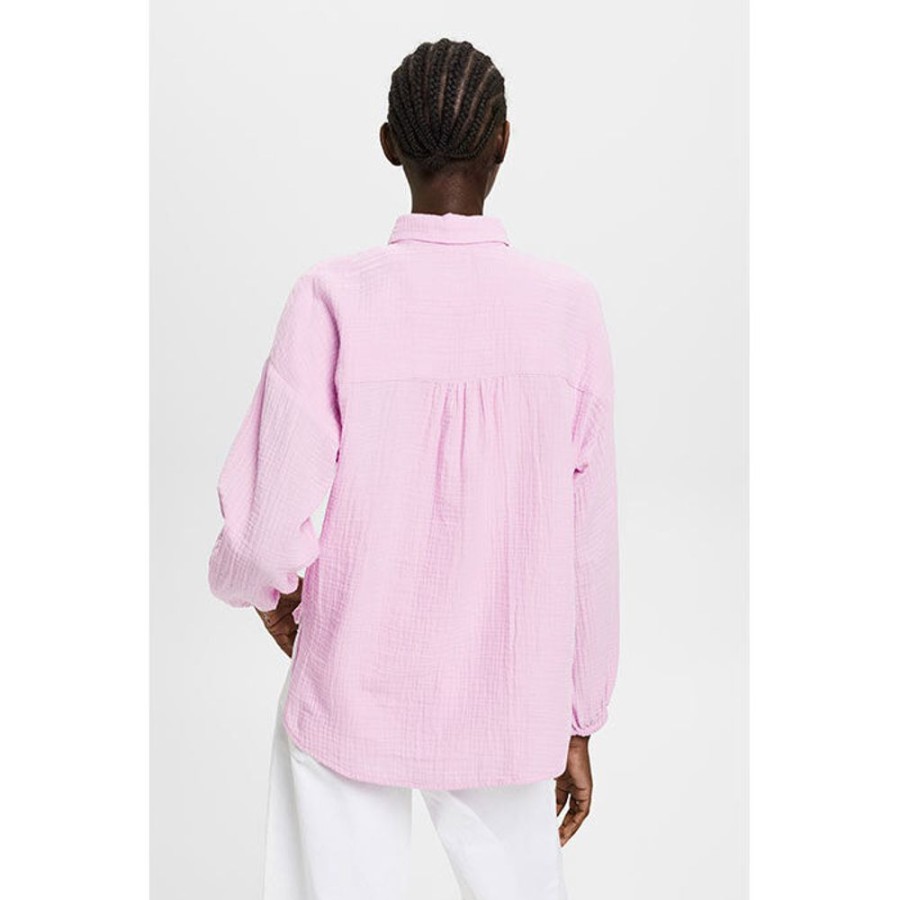 Women Esprit Tops | Women'S Textured Cotton Blouse