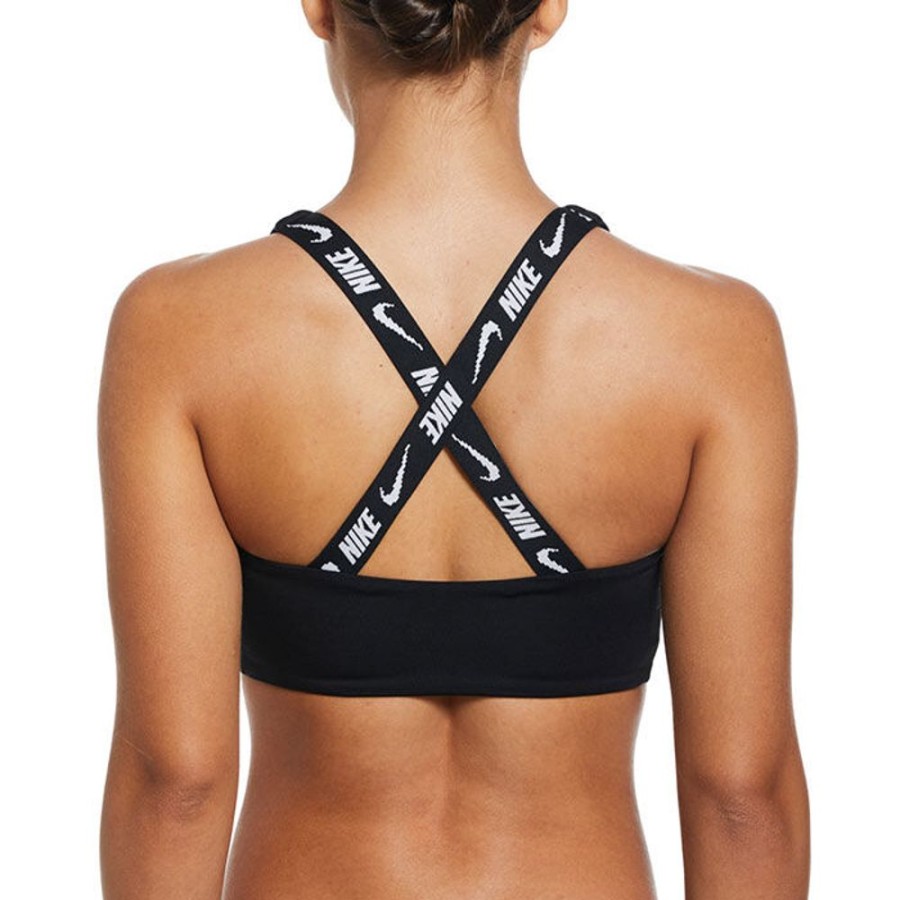 Women Nike Swimwear | Women'S Logo Tape Crossback Midkini Top