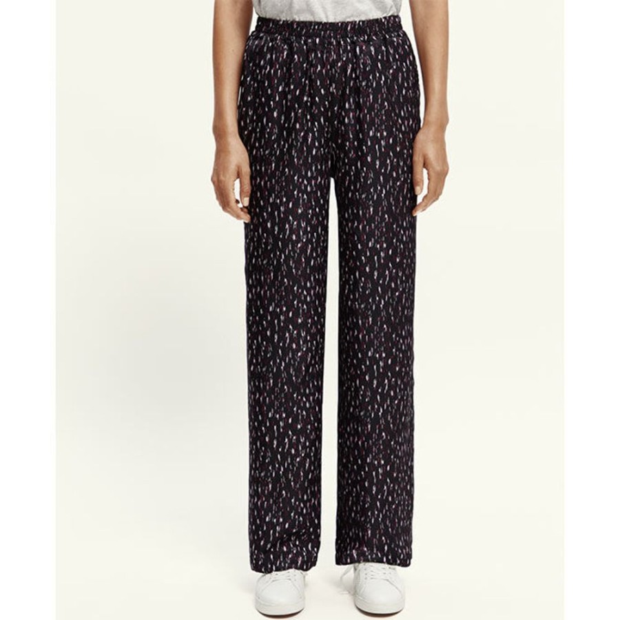 Women Scotch & Soda Pants | Women'S Gia Wide Leg Printed Pant