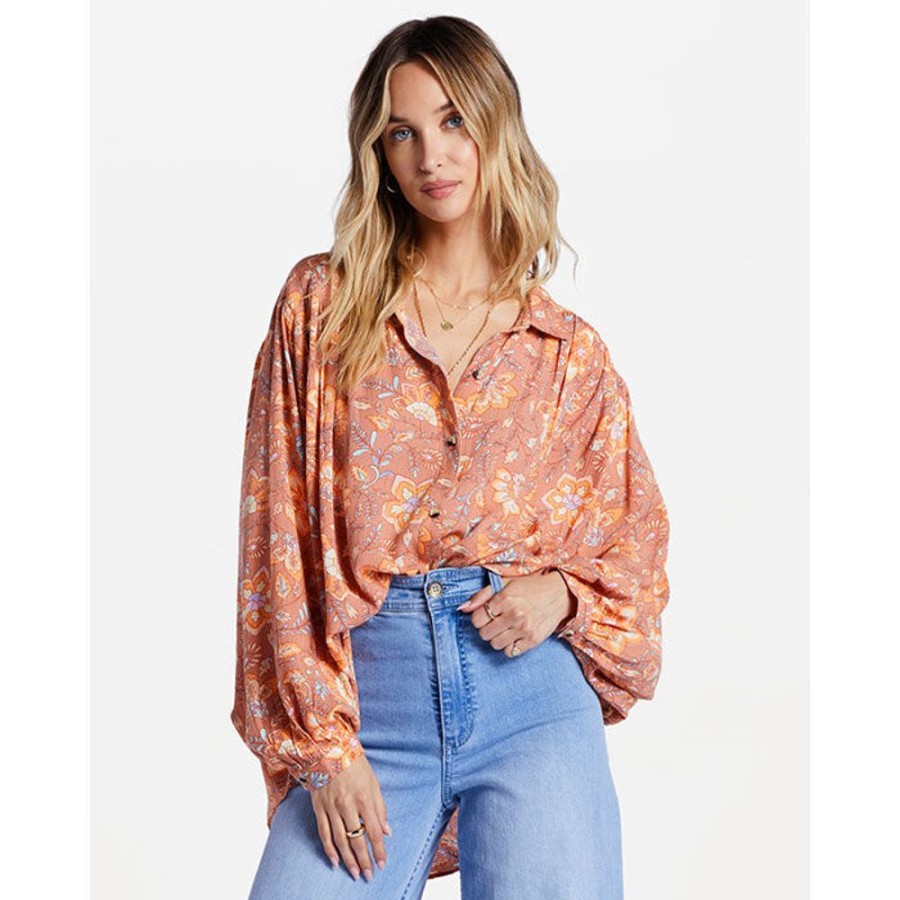 Women Billabong Tops | Women'S Day After Day Oversized Shirt