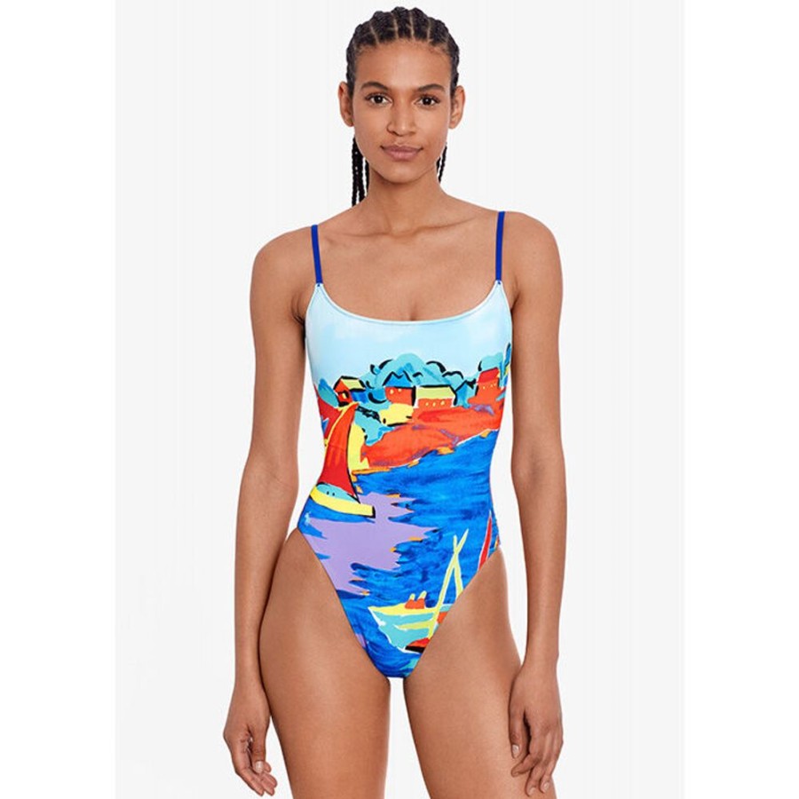 Women Polo Ralph Lauren Swimwear | Women'S Print One-Piece Swimsuit