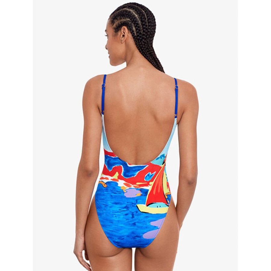 Women Polo Ralph Lauren Swimwear | Women'S Print One-Piece Swimsuit