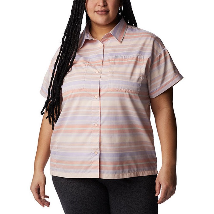 Women Columbia Tops | Women'S Silver Ridge? Utility Short Sleeve Shirt (Plus Size)