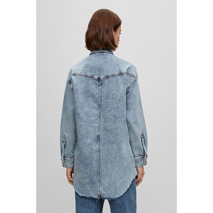 Women HUGO Coats & Jackets | Women'S Gelena Denim Shirt Jacket