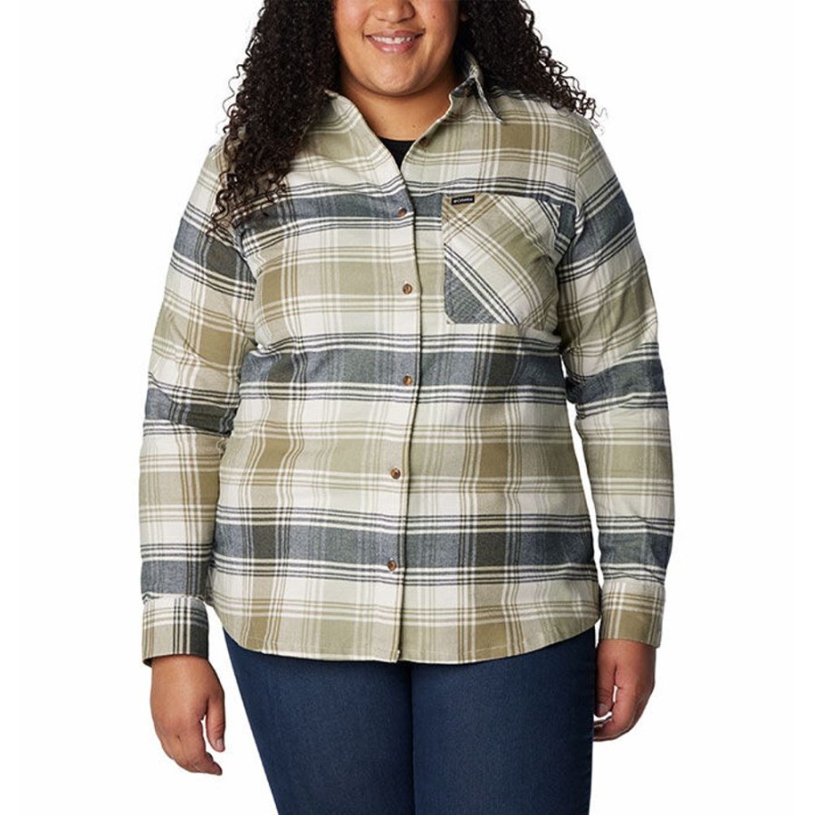 Women Columbia Tops | Women'S Calico Basin? Flannel Long Sleeve Shirt (Plus Size)