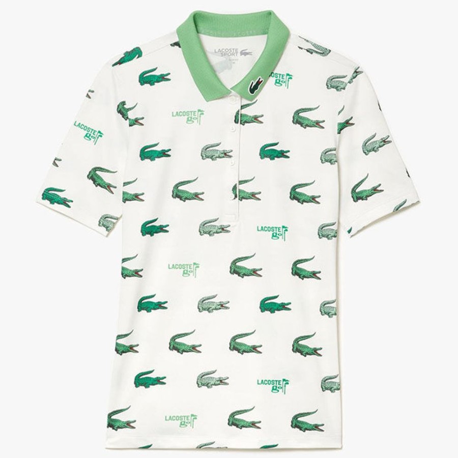 Women Lacoste Tops | Women'S Golf Crocodile Print Polo