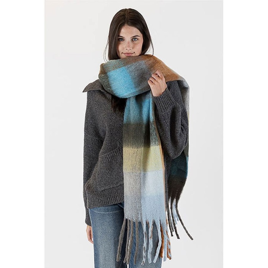 Women Lyla + Luxe Winter Accessories | Women'S Check Knit Scarf