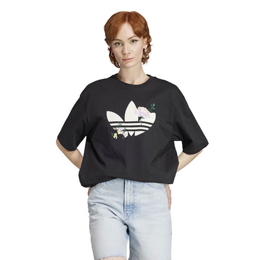 Women adidas Originals Tops | Women'S Embroidered Trefoil Logo T-Shirt