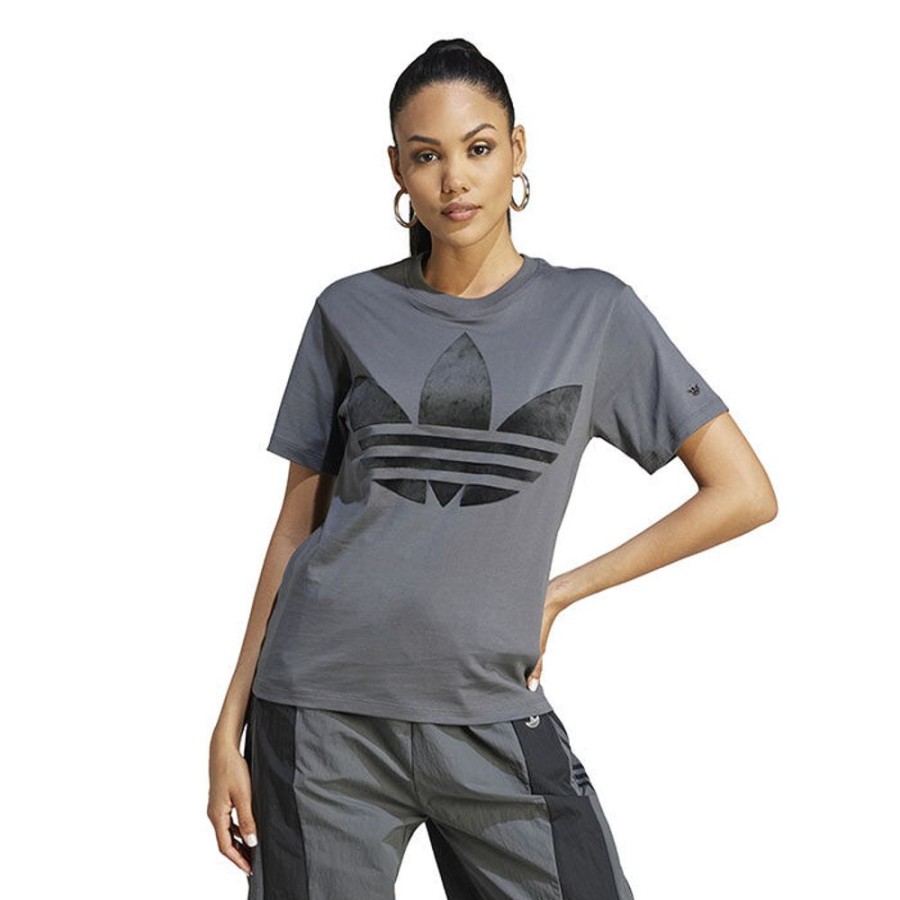 Women adidas Originals Tops | Women'S Large Velvet Trefoil T-Shirt