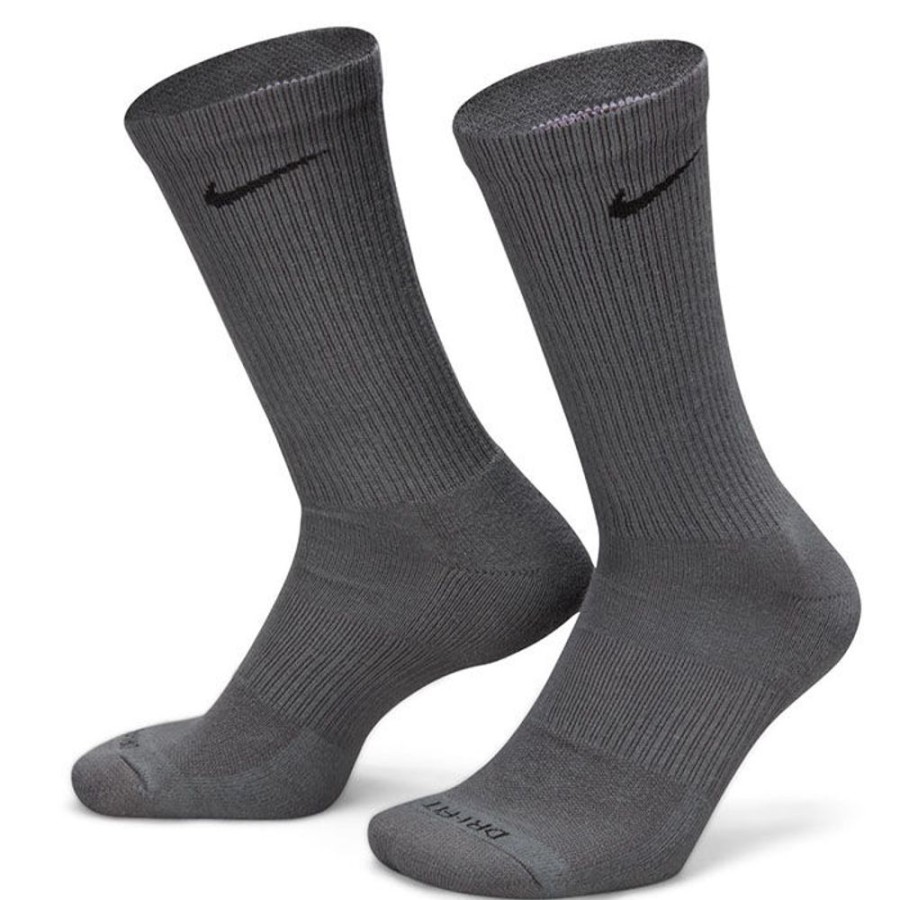 Women Nike Socks | Unisex Everyday Plush Cushioned Crew Sock (6 Pack)