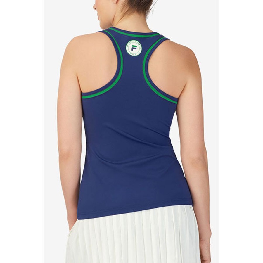 Women Fila Tops | Women'S Brandon Maxwell Collection Racerback Keyhole Tank Top