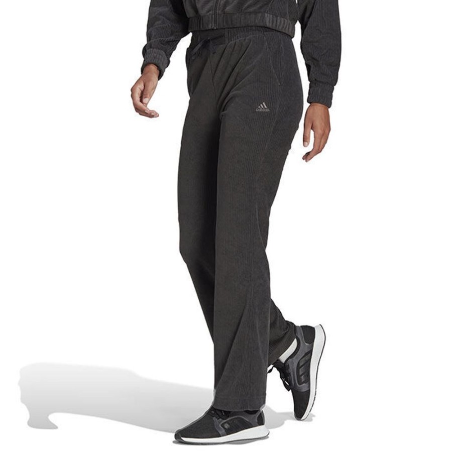 Women adidas Pants | Women'S Hyperglam Rib Velour Flared Pant