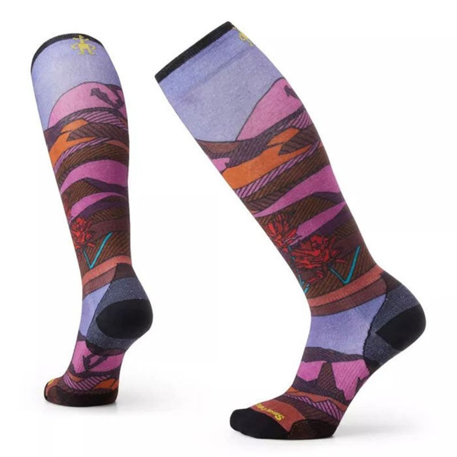 Women Smartwool Socks | Women'S Ski Zero Cushion Floral Field Print Otc Sock