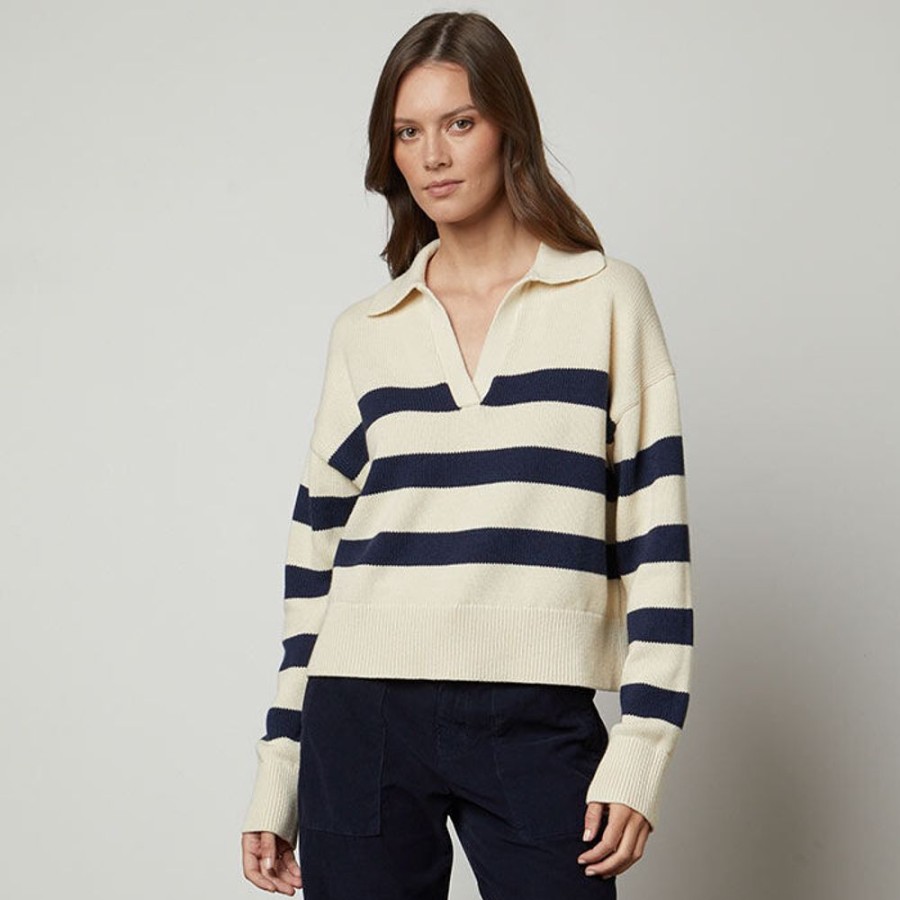 Women Velvet Sweaters | Women'S Lucie Polo Sweater