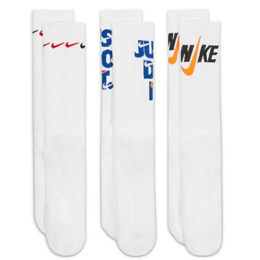 Women Nike Socks | Unisex Everyday Plus Cushioned Crew Sock (3 Pack)