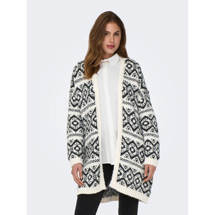 Women Only Sweaters | Women'S Jacquard Belted Cardigan