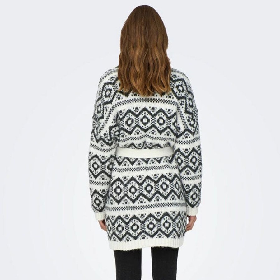 Women Only Sweaters | Women'S Jacquard Belted Cardigan