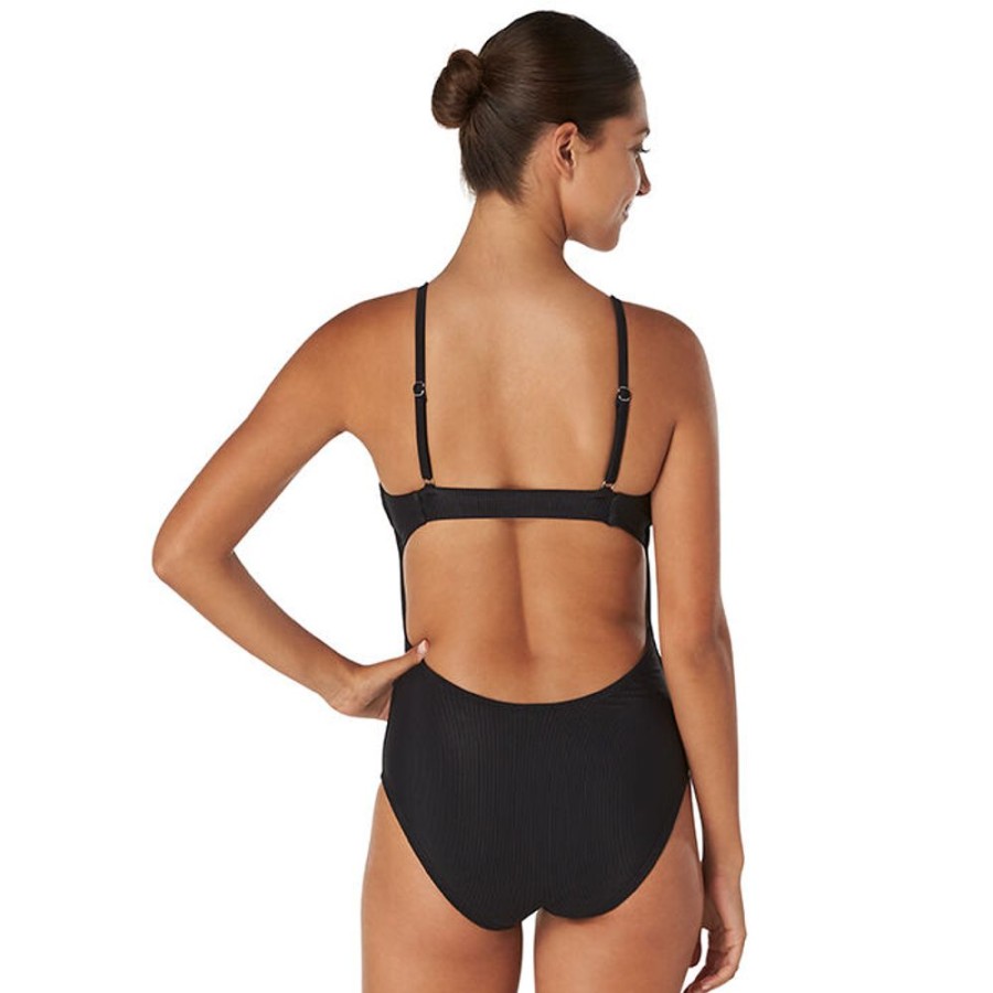 Women Speedo Swimwear | Women'S Ribbed One-Piece Swimsuit