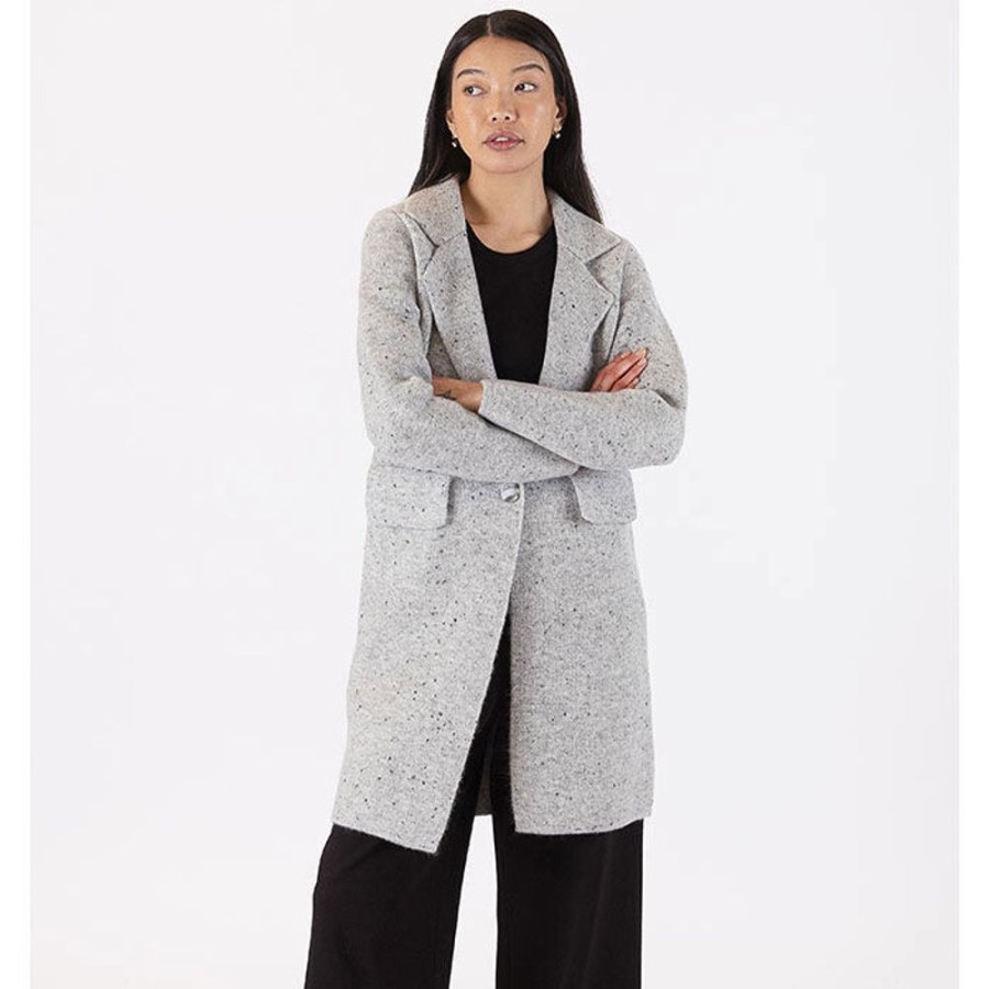 Women Lyla + Luxe Sweaters | Women'S Fiona Fleck Knit Coat