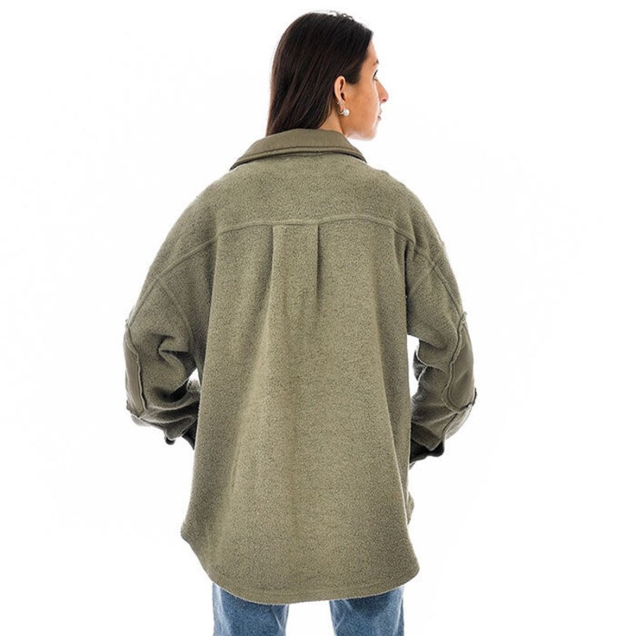 Women Oak & Ivy Coats & Jackets | Women'S Fleece Shirt Jacket