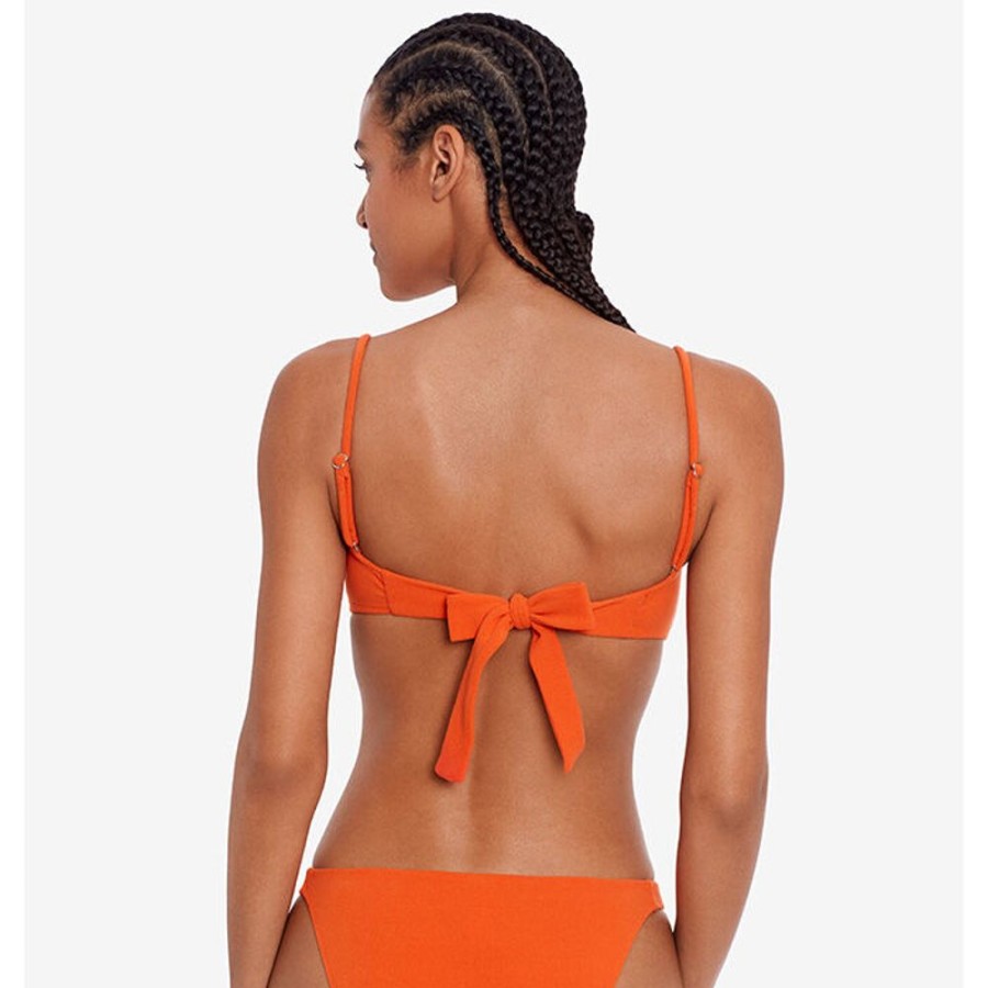 Women Polo Ralph Lauren Swimwear | Women'S Knot-Front Bandeau Bikini Top