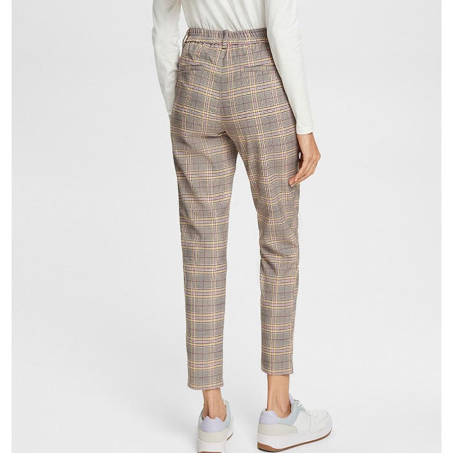 Women Esprit Pants | Women'S Checked Jogger Pant