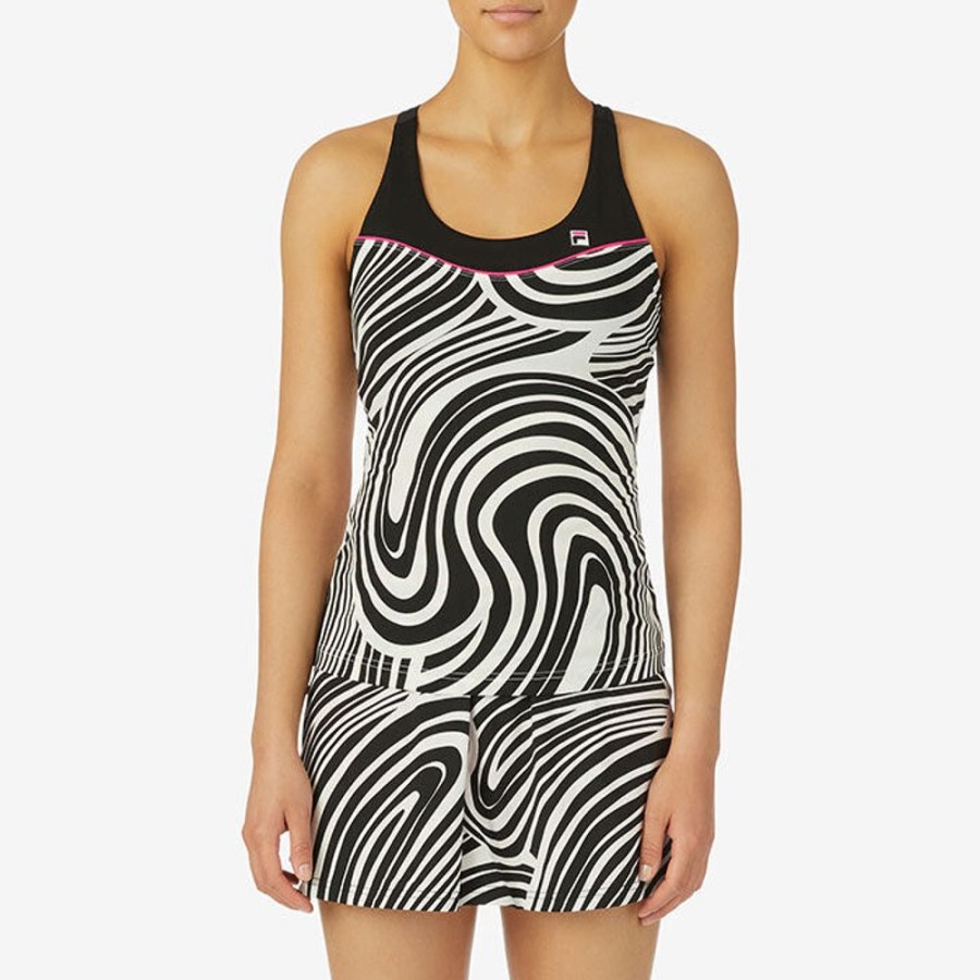 Women Fila Tops | Women'S Tie Breaker Printed Racerback Tank Top