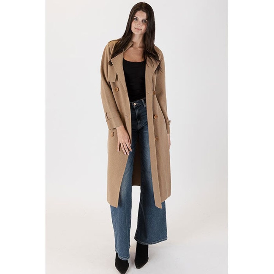 Women Lyla + Luxe Sweaters | Women'S Preston Knit Trench Coat