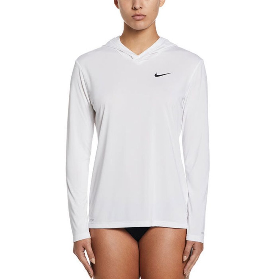 Women Nike Swimwear | Women'S Essential Loose Fit Hooded Long Sleeve Hydroguard Rashguard