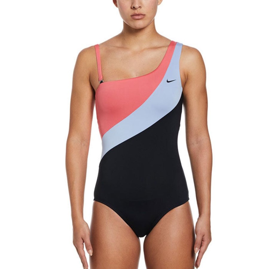 Women Nike Swimwear | Women'S Colour Block Asymmetrical One-Piece Swimsuit