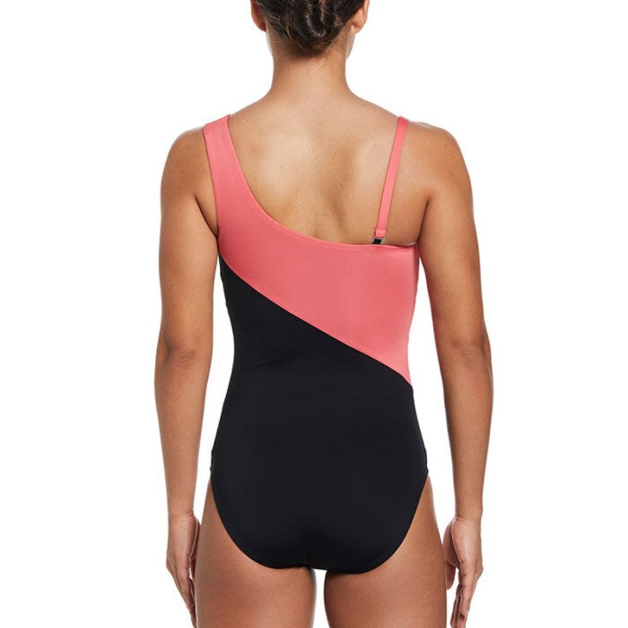 Women Nike Swimwear | Women'S Colour Block Asymmetrical One-Piece Swimsuit