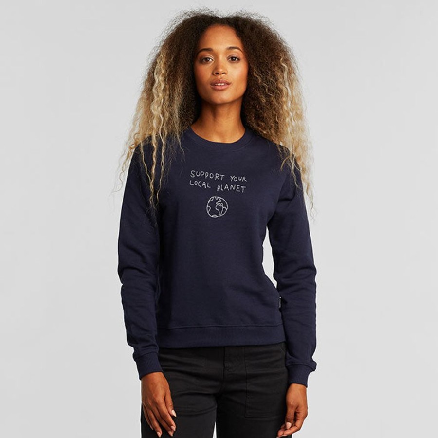 Women DEDICATED Sweatshirts & Hoodies | Women'S Ystad Raglan Local Planet Sweatshirt