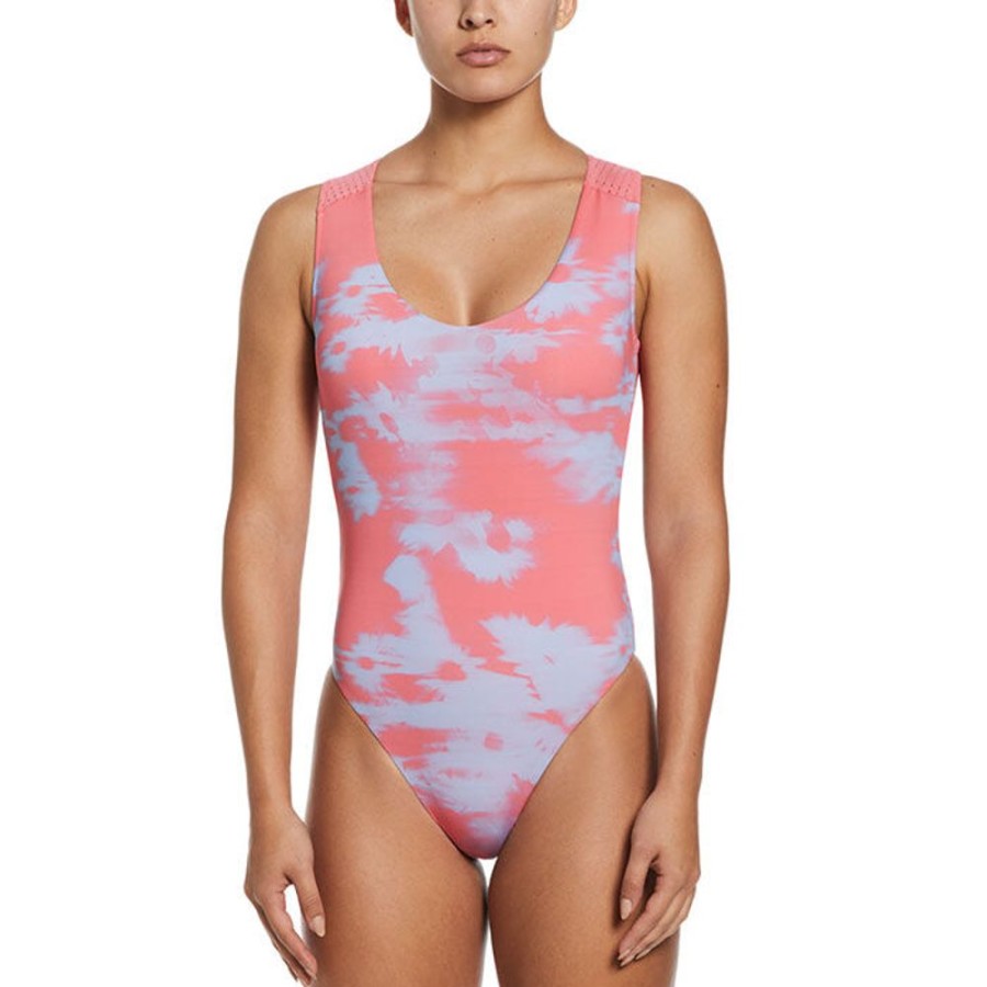 Women Nike Swimwear | Women'S Floral Fade Keyhole Back One-Piece Swimsuit