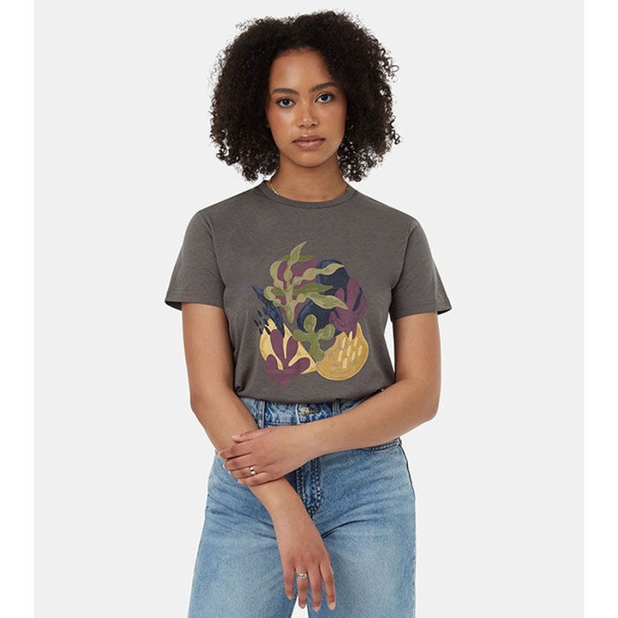 Women Tentree Tops | Women'S Painterly Kelp T-Shirt