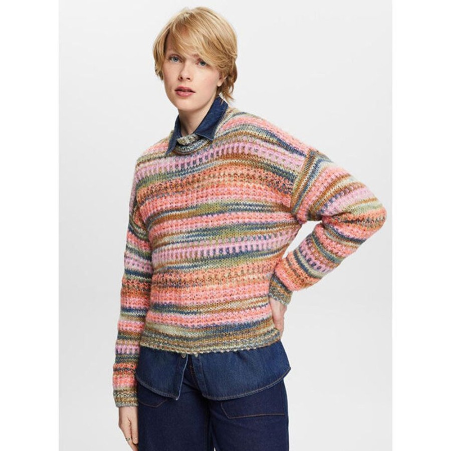 Women Esprit Sweaters | Women'S Striped Wool-Blend Sweater