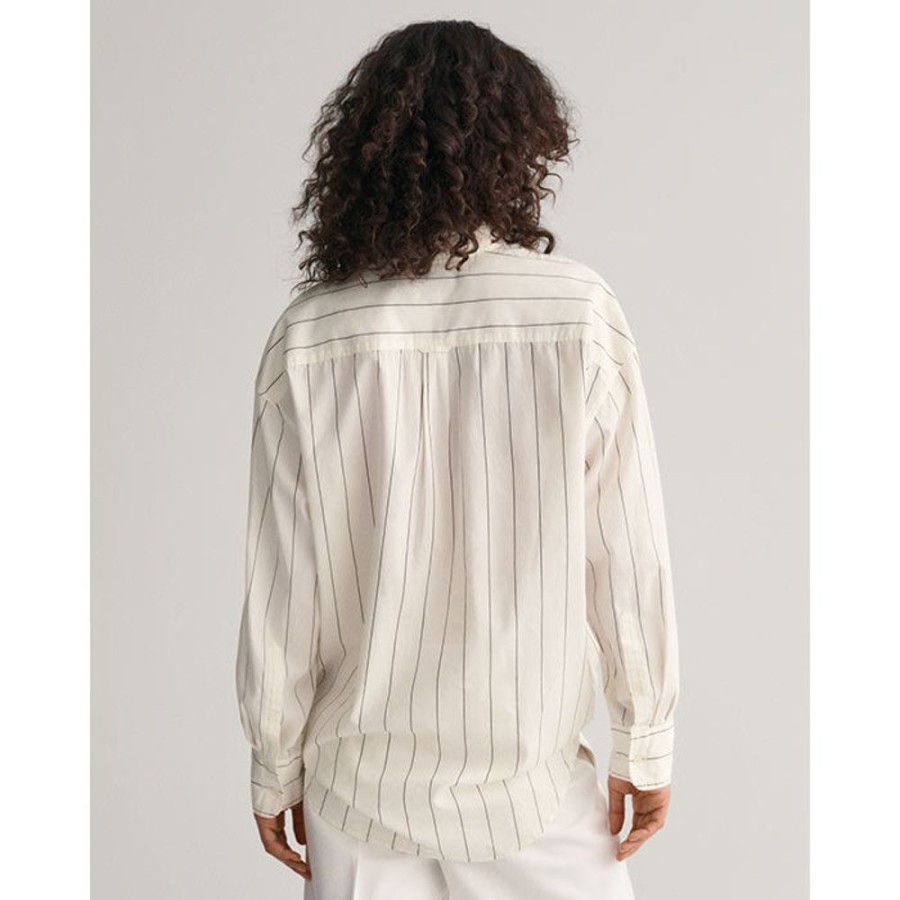 Women GANT Tops | Women'S Oversized Luxury Striped Oxford Shirt