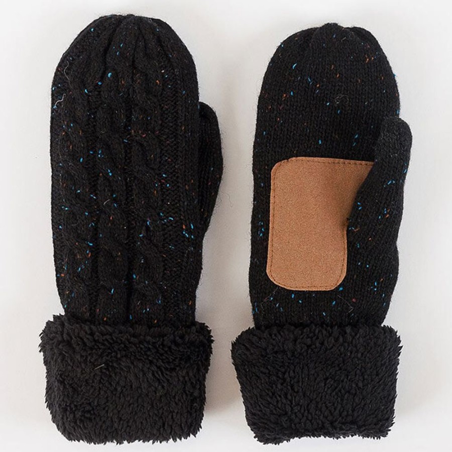 Women Lyla + Luxe Winter Accessories | Women'S Cable Patch Sherpa-Lined Mitten