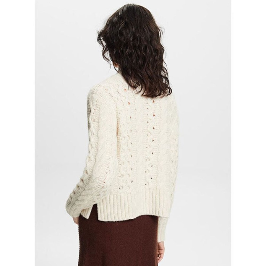 Women Esprit Sweaters | Women'S Cable Knit Wool-Blend Sweater