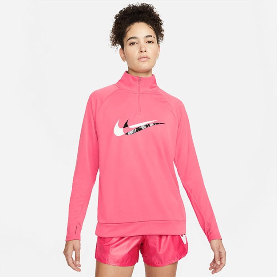 Women Nike Tops | Women'S Dri-Fit? Swoosh Run Quarter-Zip Midlayer Top