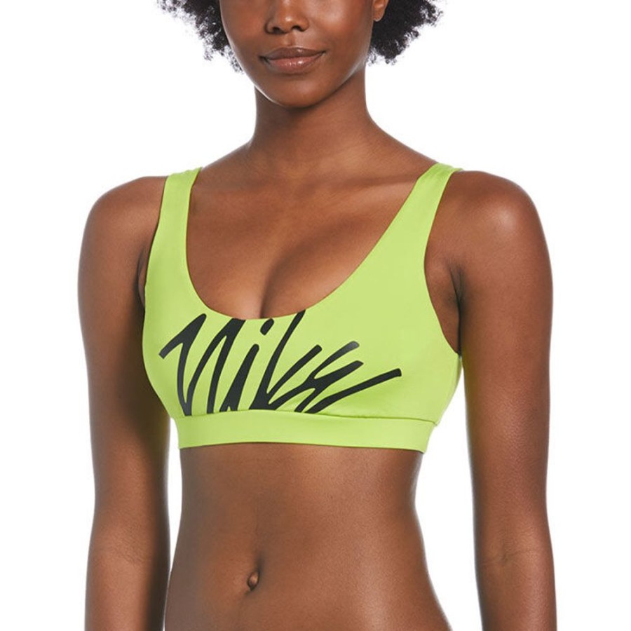 Women Nike Swimwear | Women'S Multi Logo Scoop Neck Bikini Top